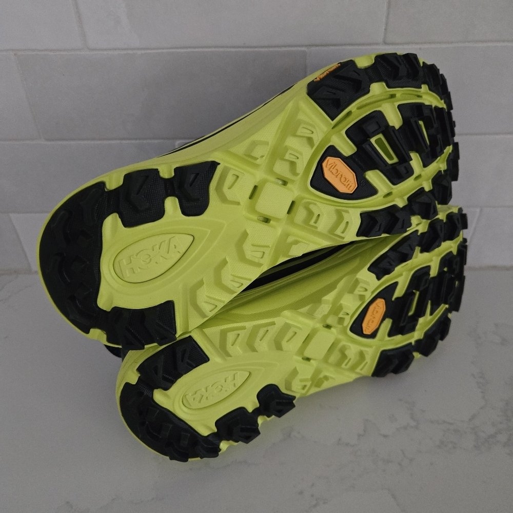 NEW Hoka Mafate Three2 Athletic Hiking Running Sneakers Shoes Black Yellow 8.5 - Picture 7 of 10